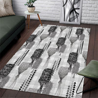 Aloha Hawaii Vintage Kahili Pa'a Lima Area Rug Palaka Print Hinahina LT7 Gray - Polynesian Pride