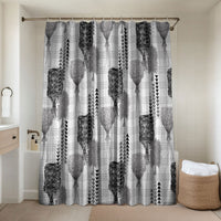 Aloha Hawaii Vintage Kahili Pa'a Lima Bathroom Set Palaka Print Hinahina LT7 Shower Curtain Only Gray - Polynesian Pride