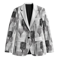 Aloha Hawaii Vintage Kahili Pa'a Lima Blazer Palaka Print Hinahina LT7 Unisex Gray - Polynesian Pride