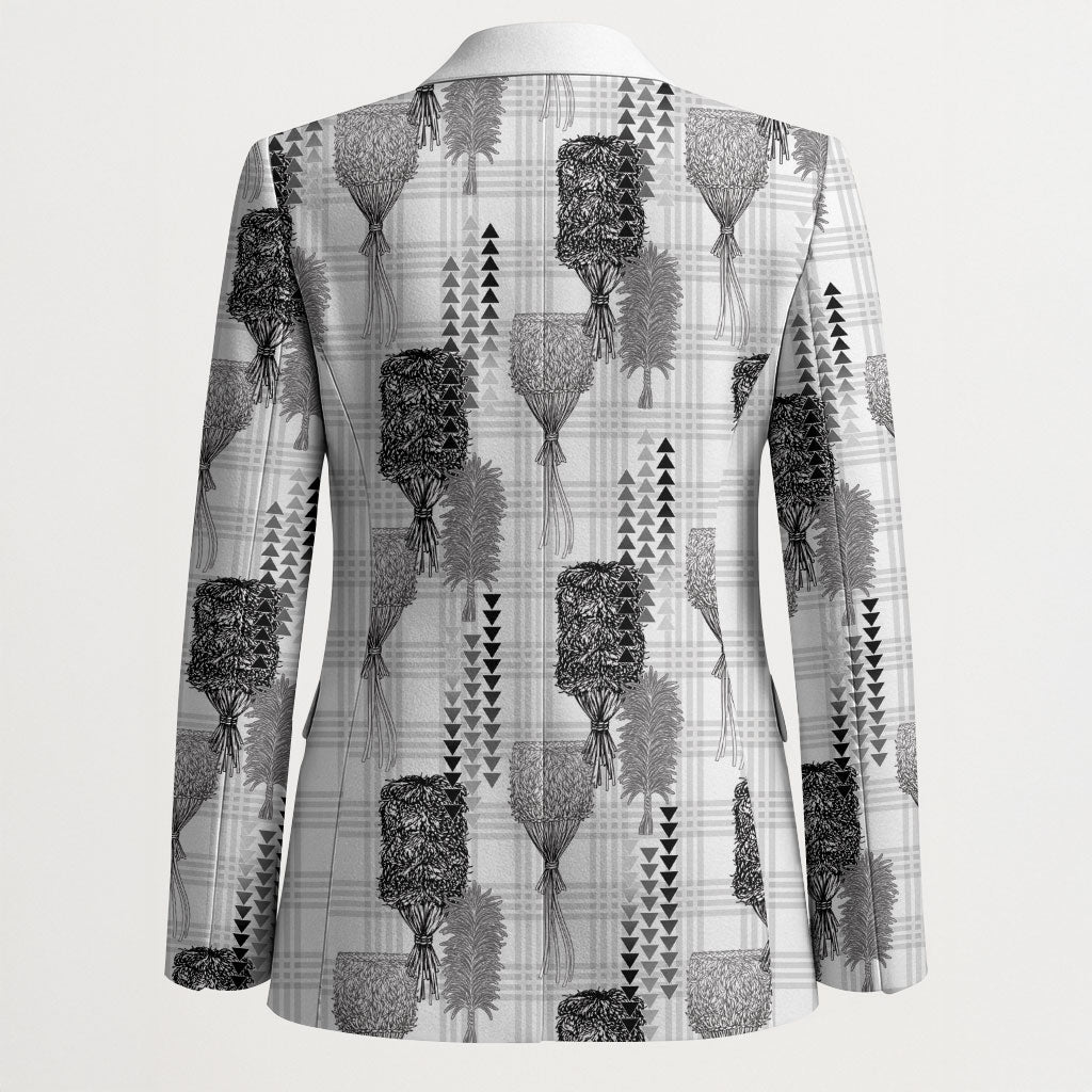 Aloha Hawaii Vintage Kahili Pa'a Lima Blazer Palaka Print Hinahina LT7 - Polynesian Pride