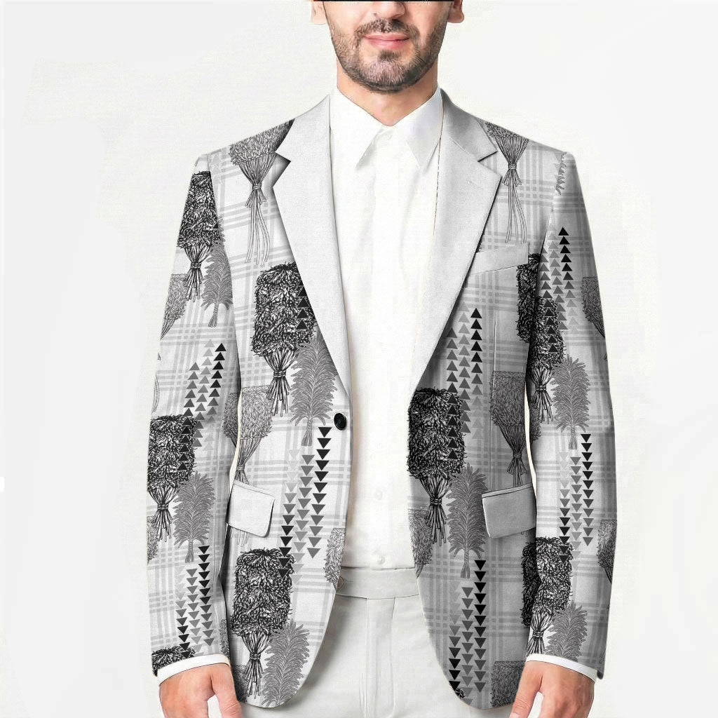 Aloha Hawaii Vintage Kahili Pa'a Lima Blazer Palaka Print Hinahina LT7 - Polynesian Pride