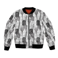 Aloha Hawaii Vintage Kahili Pa'a Lima Bomber Jacket Palaka Print Hinahina LT7 Unisex Gray - Polynesian Pride