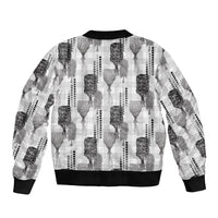 Aloha Hawaii Vintage Kahili Pa'a Lima Bomber Jacket Palaka Print Hinahina LT7 - Polynesian Pride