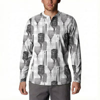 Aloha Hawaii Vintage Kahili Pa'a Lima Button Sweatshirt Palaka Print Hinahina LT7 - Polynesian Pride