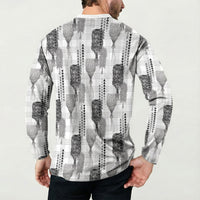 Aloha Hawaii Vintage Kahili Pa'a Lima Button Sweatshirt Palaka Print Hinahina LT7 - Polynesian Pride