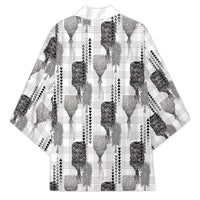 Aloha Hawaii Vintage Kahili Pa'a Lima Kimono Palaka Print Hinahina LT7 - Polynesian Pride