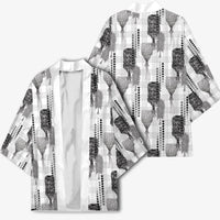 Aloha Hawaii Vintage Kahili Pa'a Lima Kimono Palaka Print Hinahina LT7 - Polynesian Pride