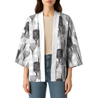Aloha Hawaii Vintage Kahili Pa'a Lima Kimono Palaka Print Hinahina LT7 - Polynesian Pride