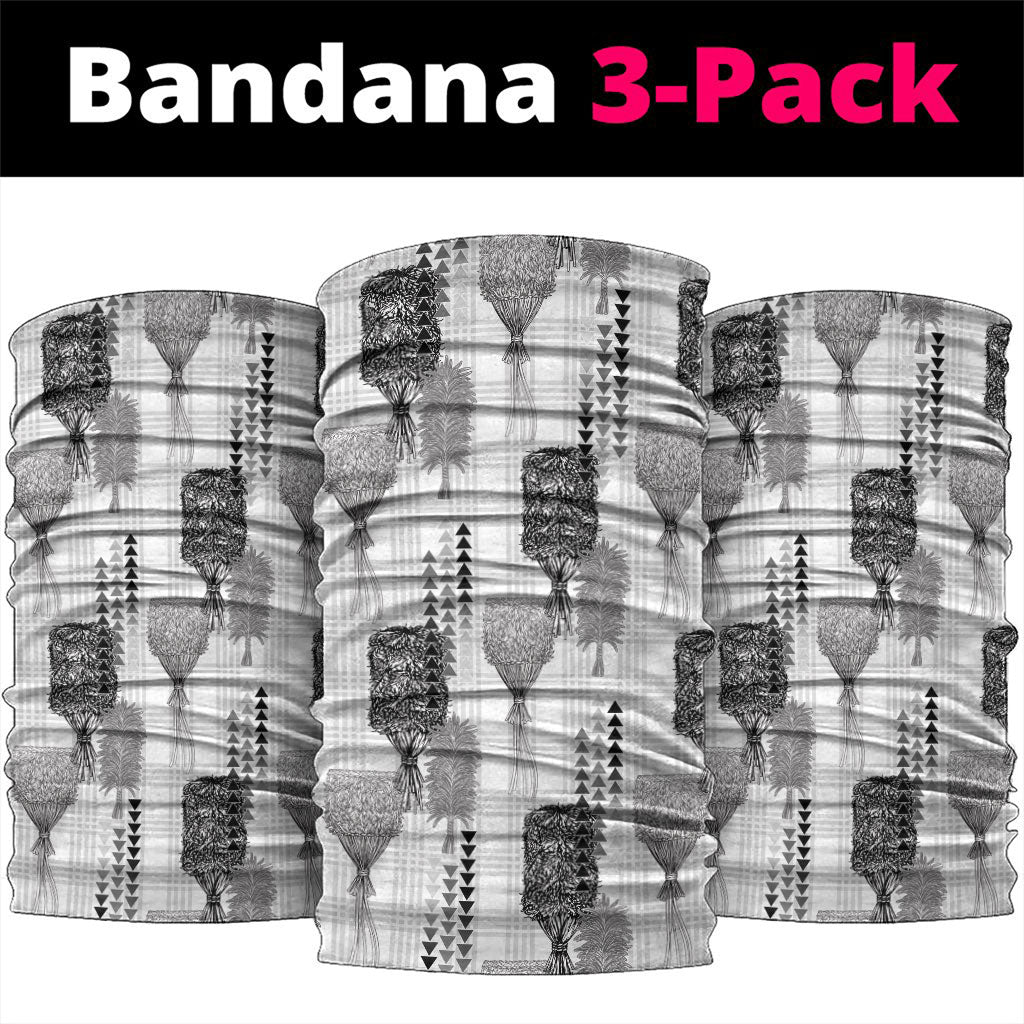 Aloha Hawaii Vintage Kahili Pa'a Lima Neck Gaiter Palaka Print Hinahina LT7 package One Size: 25*50cm Gray - Polynesian Pride