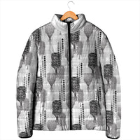 Aloha Hawaii Vintage Kahili Pa'a Lima Padded Jacket Palaka Print Hinahina LT7 - Polynesian Pride