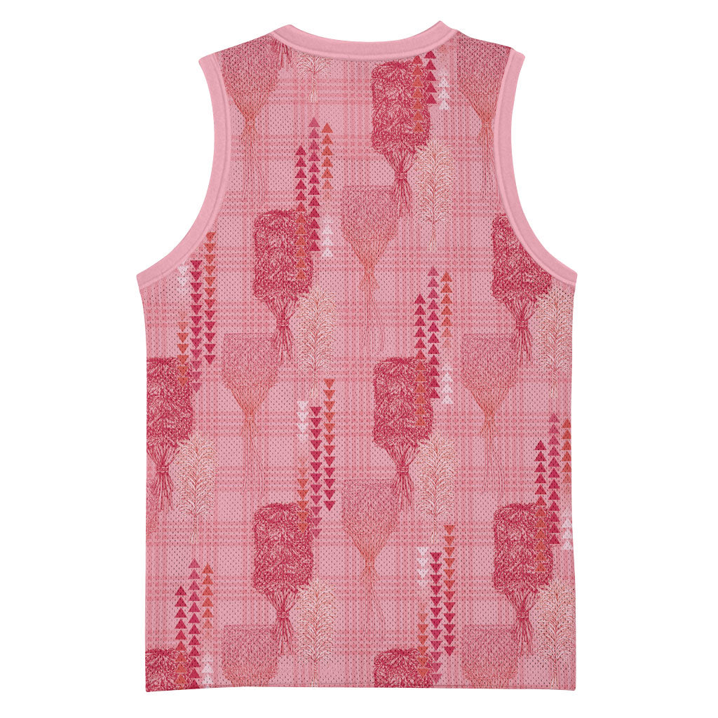 Aloha Hawaii Vintage Kahili Pa'a Lima Basketball Jersey Palaka Print Berry Pink LT7 - Polynesian Pride