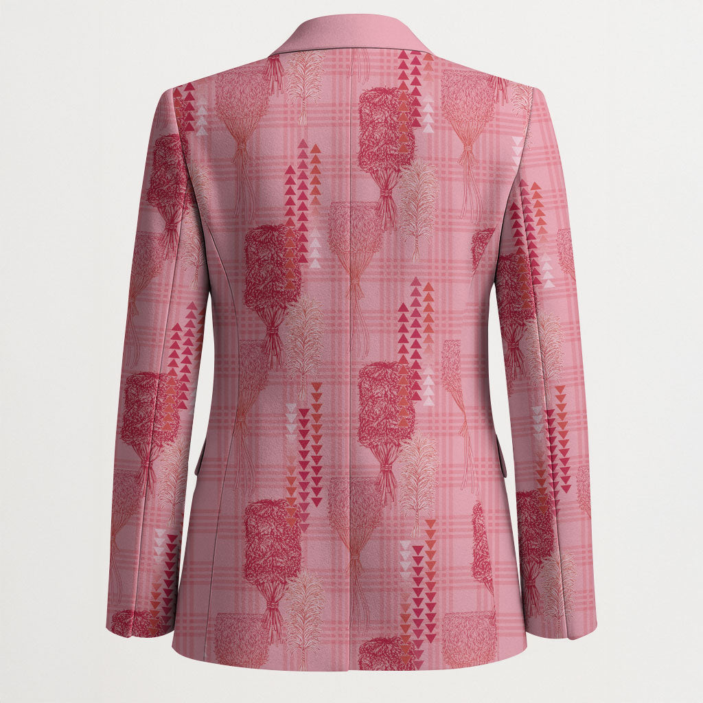 Aloha Hawaii Vintage Kahili Pa'a Lima Blazer Palaka Print Berry Pink LT7 - Polynesian Pride