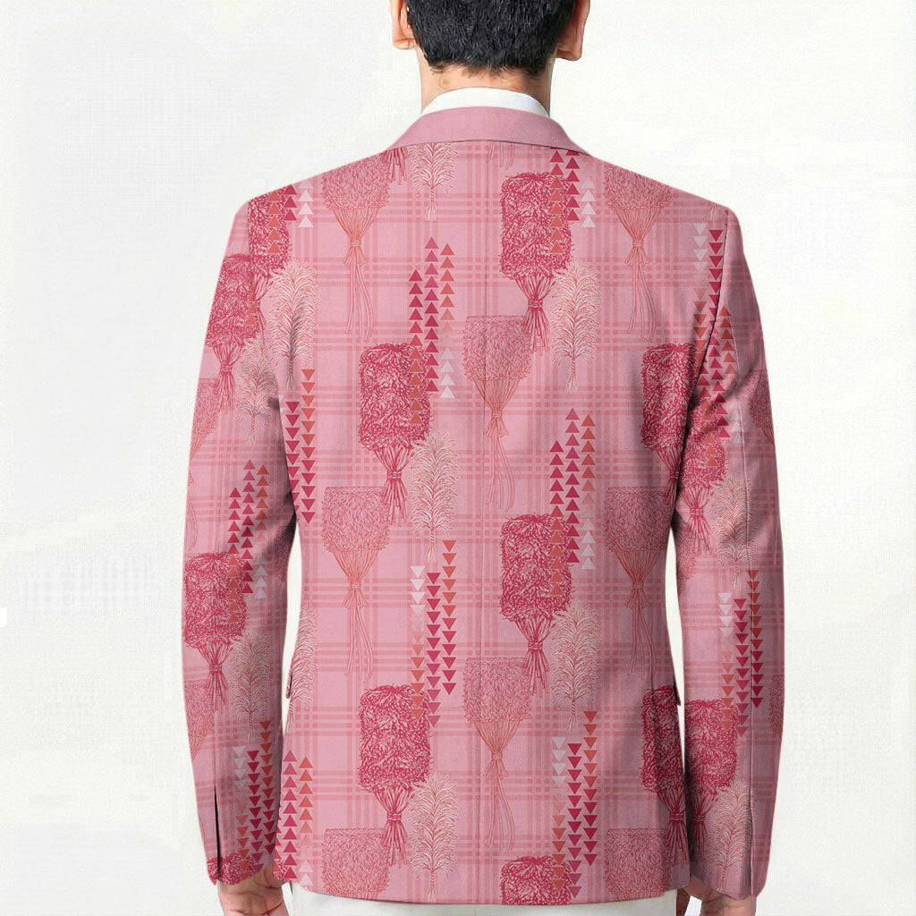 Aloha Hawaii Vintage Kahili Pa'a Lima Blazer Palaka Print Berry Pink LT7 - Polynesian Pride