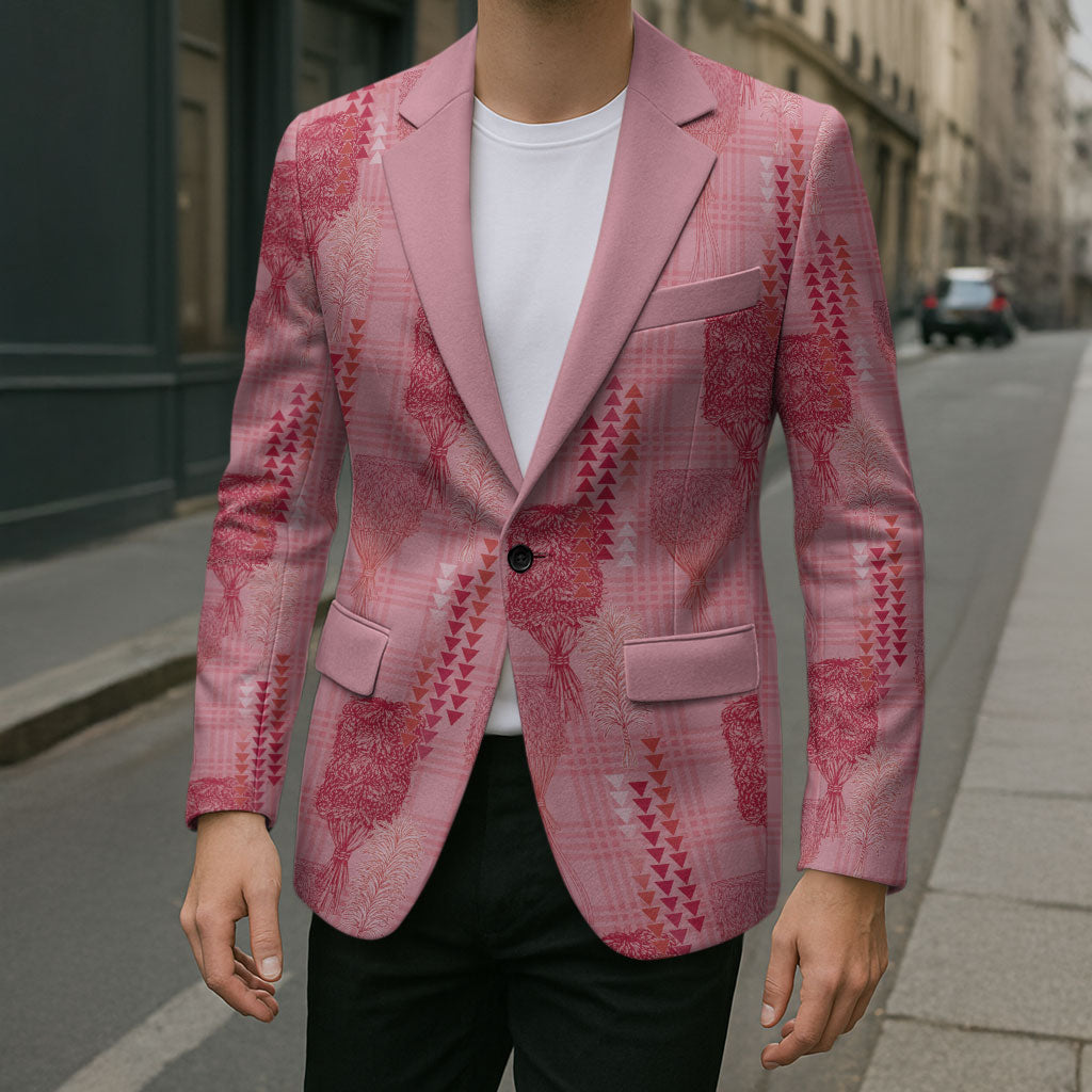 Aloha Hawaii Vintage Kahili Pa'a Lima Blazer Palaka Print Berry Pink LT7 - Polynesian Pride