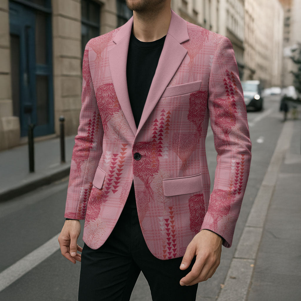 Aloha Hawaii Vintage Kahili Pa'a Lima Blazer Palaka Print Berry Pink LT7 - Polynesian Pride