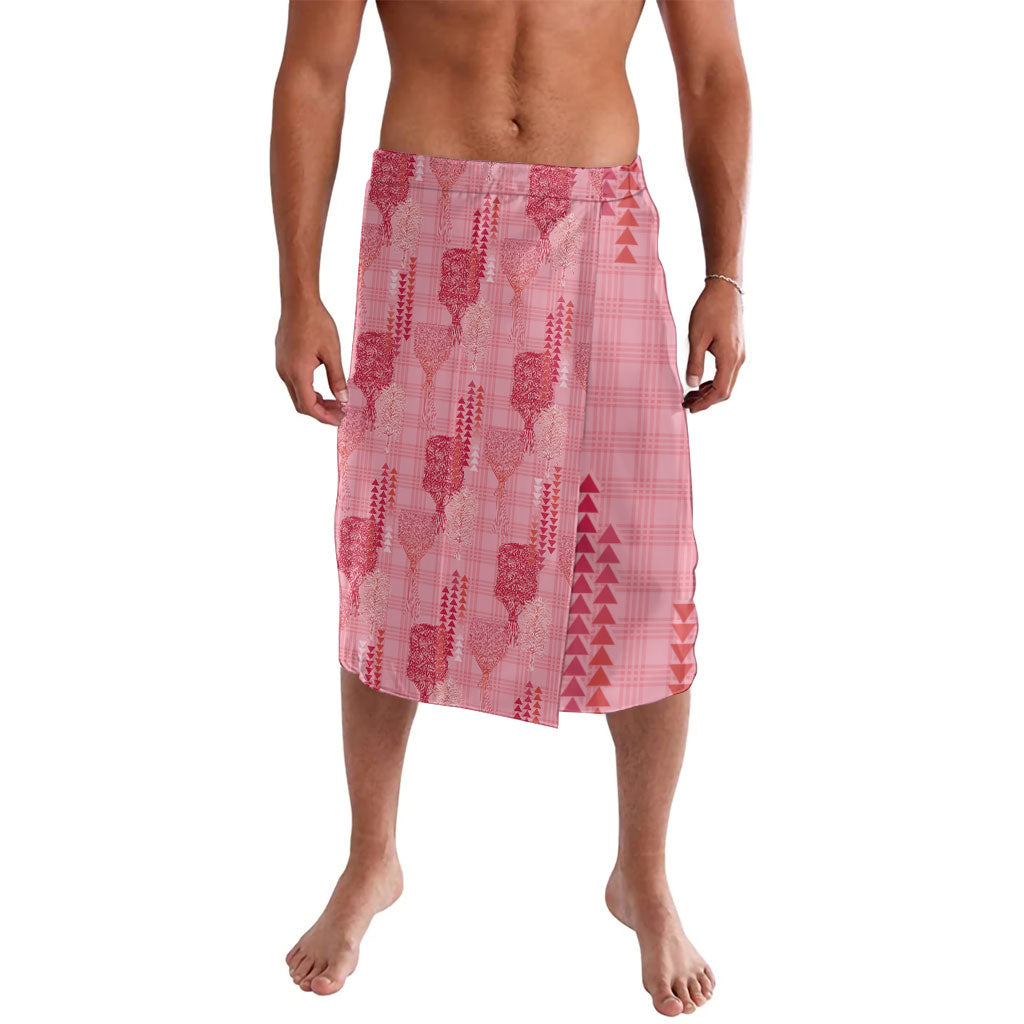 Aloha Hawaii Vintage Kahili Pa'a Lima Lavalava Palaka Print Berry Pink LT7 Pink - Polynesian Pride