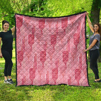 Aloha Hawaii Vintage Kahili Pa'a Lima Quilt Palaka Print Berry Pink LT7 - Polynesian Pride