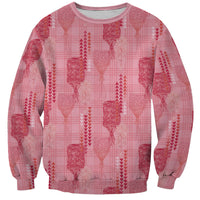 Aloha Hawaii Vintage Kahili Pa'a Lima Sweatshirt Palaka Print Berry Pink LT7 Unisex Pink - Polynesian Pride