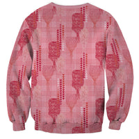 Aloha Hawaii Vintage Kahili Pa'a Lima Sweatshirt Palaka Print Berry Pink LT7 - Polynesian Pride