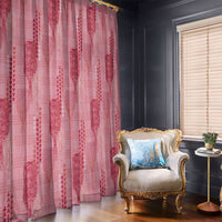 Aloha Hawaii Vintage Kahili Pa'a Lima Window Curtain Palaka Print Berry Pink LT7 - Polynesian Pride