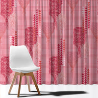 Aloha Hawaii Vintage Kahili Pa'a Lima Window Curtain Palaka Print Berry Pink LT7 - Polynesian Pride