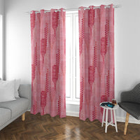 Aloha Hawaii Vintage Kahili Pa'a Lima Window Curtain Palaka Print Berry Pink LT7 With Grommets Pink - Polynesian Pride