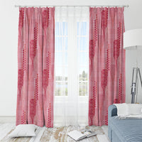 Aloha Hawaii Vintage Kahili Pa'a Lima Window Curtain Palaka Print Berry Pink LT7 - Polynesian Pride