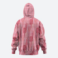 Aloha Hawaii Vintage Kahili Pa'a Lima Zip Hoodie Palaka Print Berry Pink LT7 - Polynesian Pride