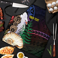 New Caledonia Kanaky Personalized Apron Kagu Bird Emblem LT7 Black - Polynesian Pride