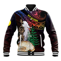New Caledonia Kanaky Personalized Baseball Jacket Kagu Bird Emblem LT7 Unisex Black - Polynesian Pride