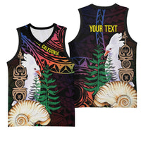 New Caledonia Kanaky Personalized Basketball Jersey Kagu Bird Emblem LT7 - Polynesian Pride