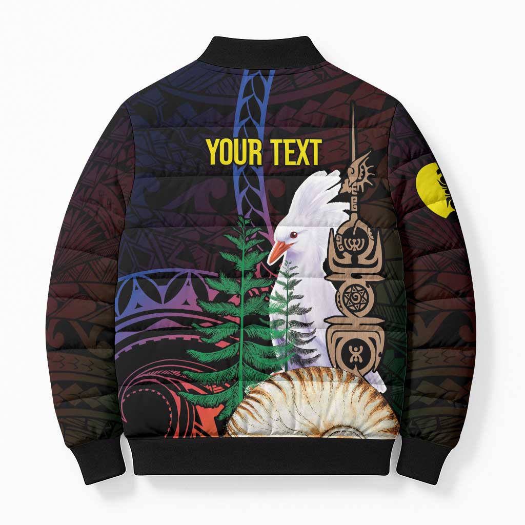New Caledonia Kanaky Personalized Bomber Puffer Jacket Kagu Bird Emblem LT7 - Polynesian Pride