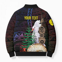 New Caledonia Kanaky Personalized Bomber Puffer Jacket Kagu Bird Emblem LT7 - Polynesian Pride