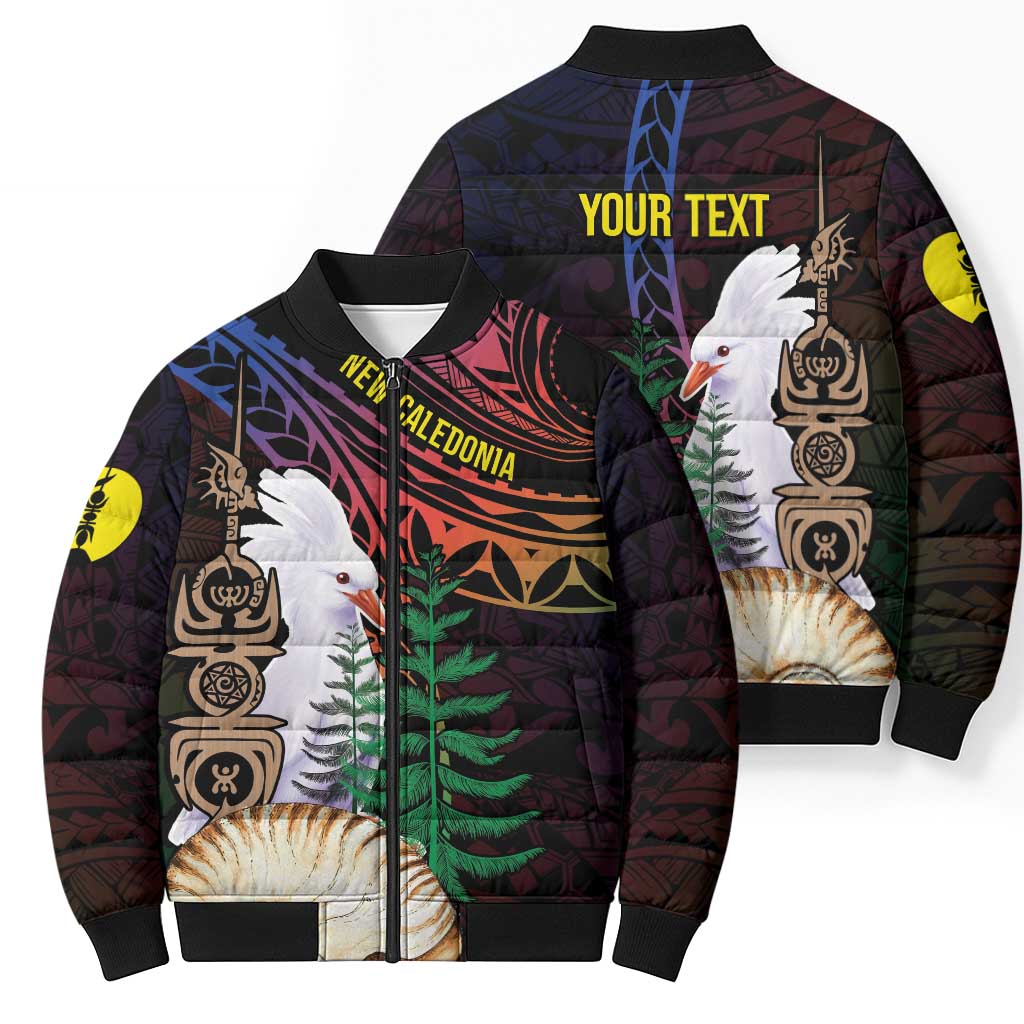 New Caledonia Kanaky Personalized Bomber Puffer Jacket Kagu Bird Emblem LT7 - Polynesian Pride