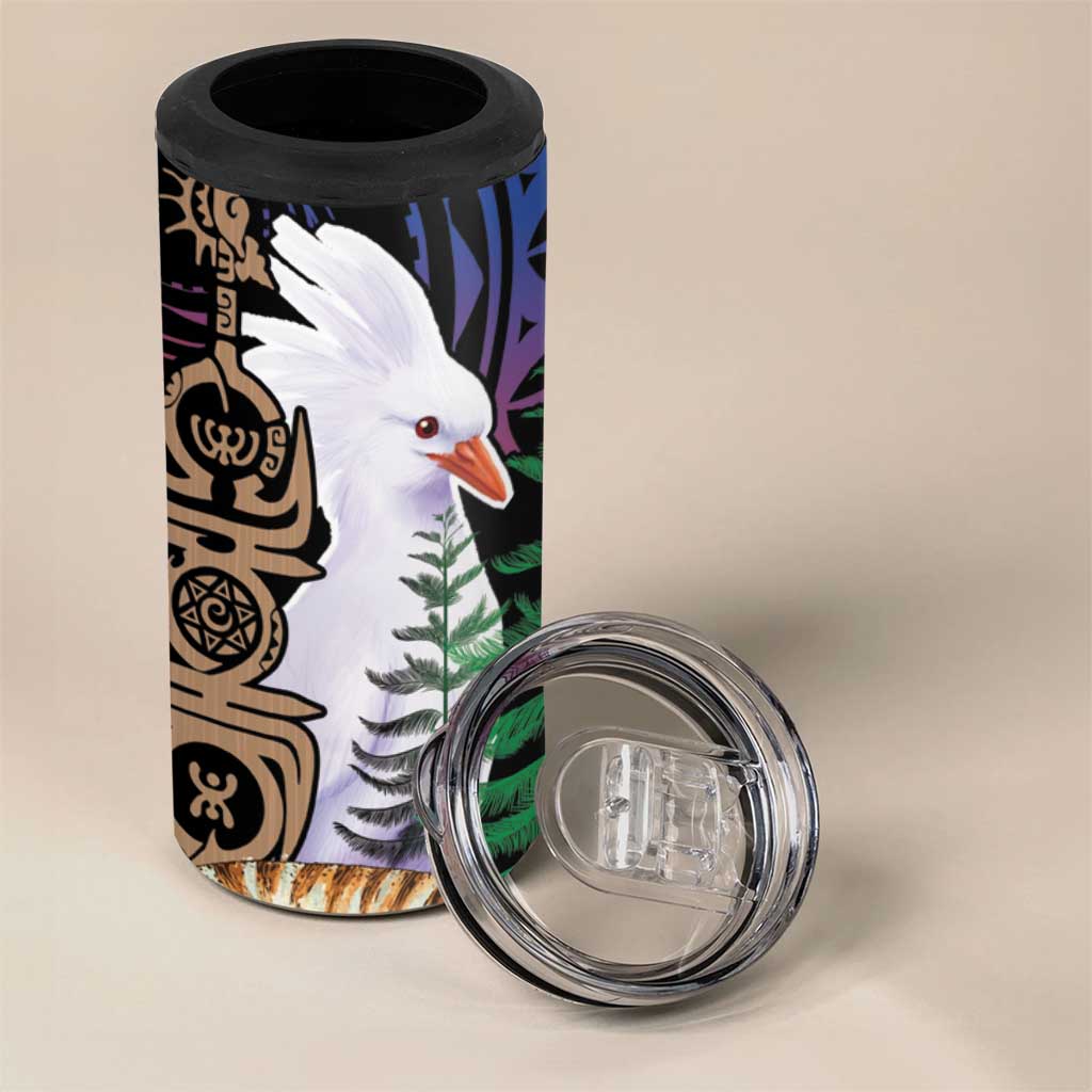 New Caledonia Kanaky Personalized 4 in 1 Can Cooler Tumbler Kagu Bird Emblem LT7 - Polynesian Pride