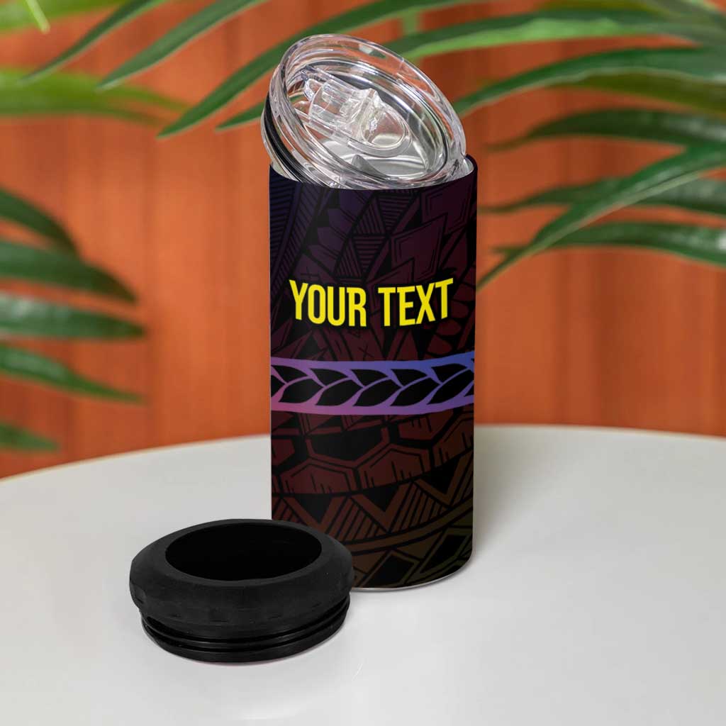 New Caledonia Kanaky Personalized 4 in 1 Can Cooler Tumbler Kagu Bird Emblem LT7 - Polynesian Pride