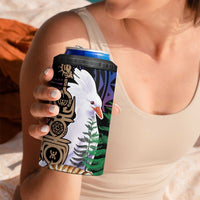 New Caledonia Kanaky Personalized 4 in 1 Can Cooler Tumbler Kagu Bird Emblem LT7 - Polynesian Pride