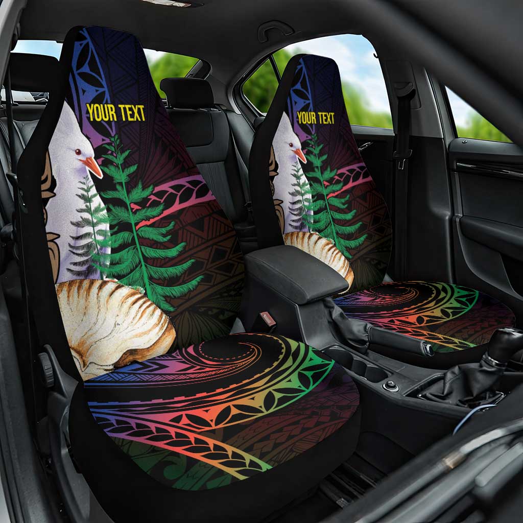 New Caledonia Kanaky Personalized Car Seat Cover Kagu Bird Emblem LT7 One Size Black - Polynesian Pride