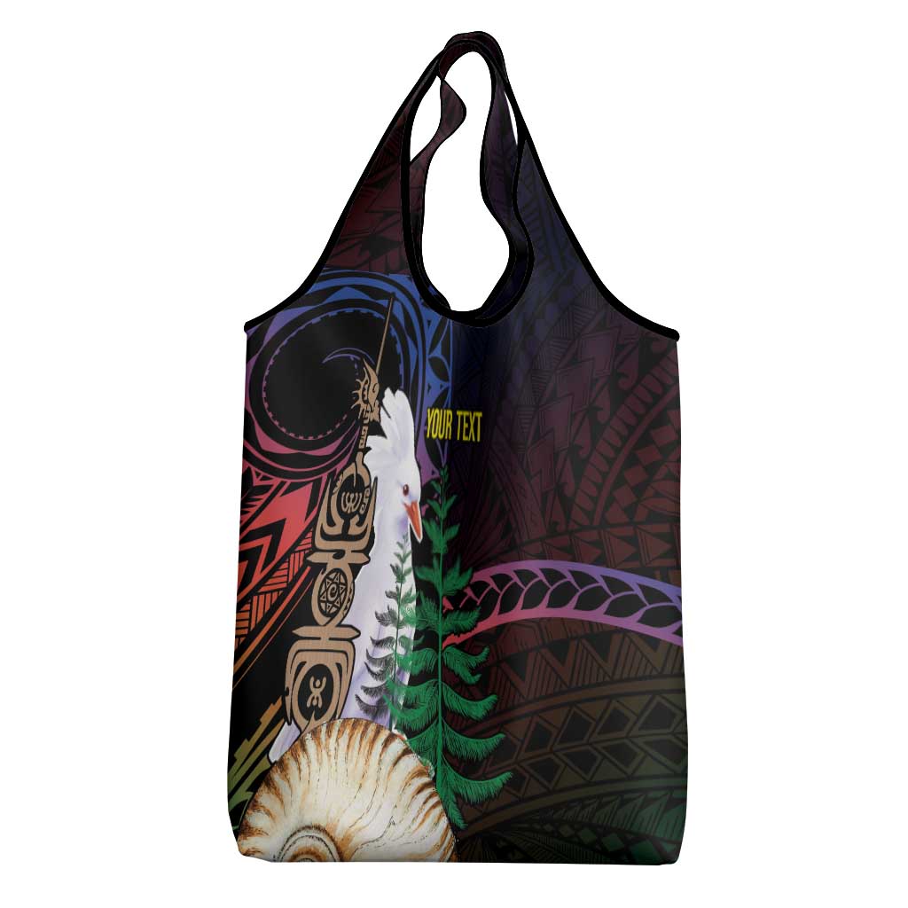 New Caledonia Kanaky Personalized Grocery Bag Kagu Bird Emblem LT7 - Polynesian Pride