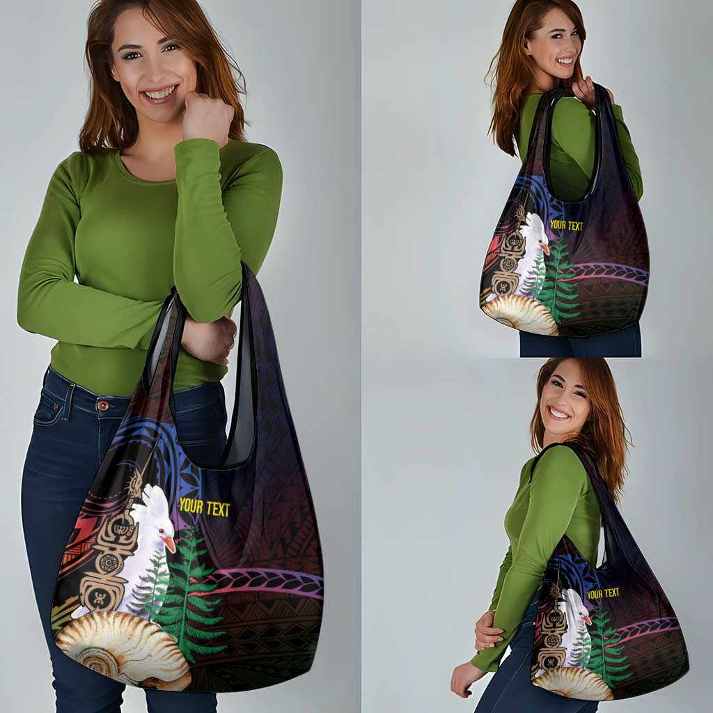 New Caledonia Kanaky Personalized Grocery Bag Kagu Bird Emblem LT7 - Polynesian Pride
