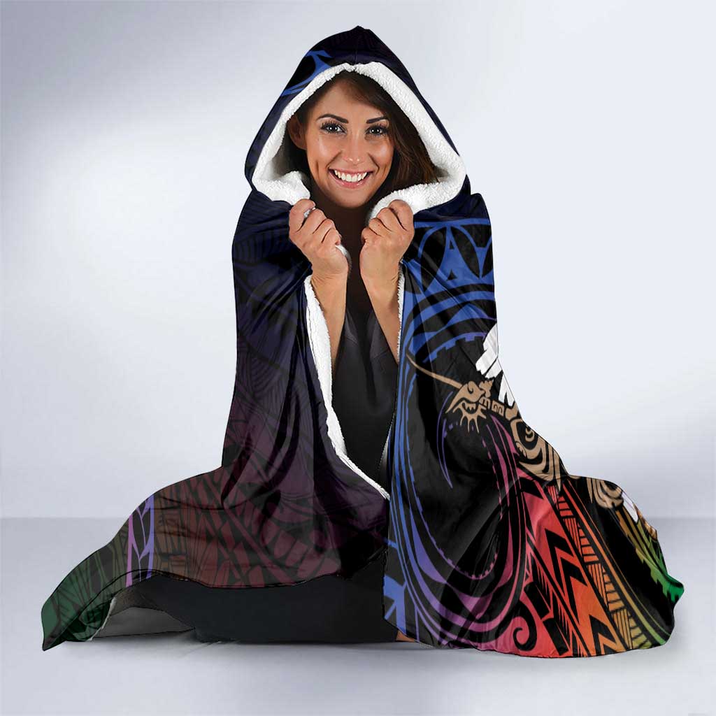 New Caledonia Kanaky Personalized Hooded Blanket Kagu Bird Emblem LT7 - Polynesian Pride