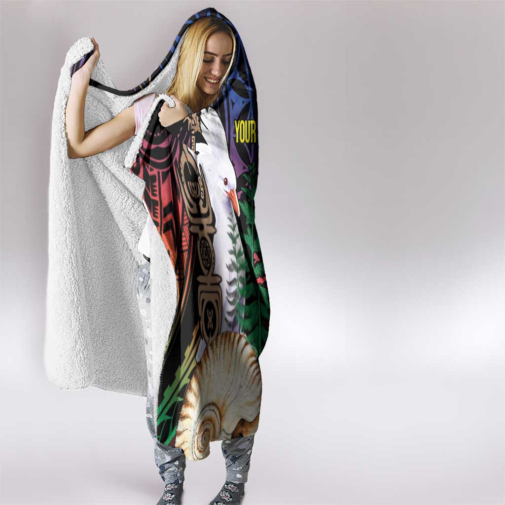 New Caledonia Kanaky Personalized Hooded Blanket Kagu Bird Emblem LT7 - Polynesian Pride