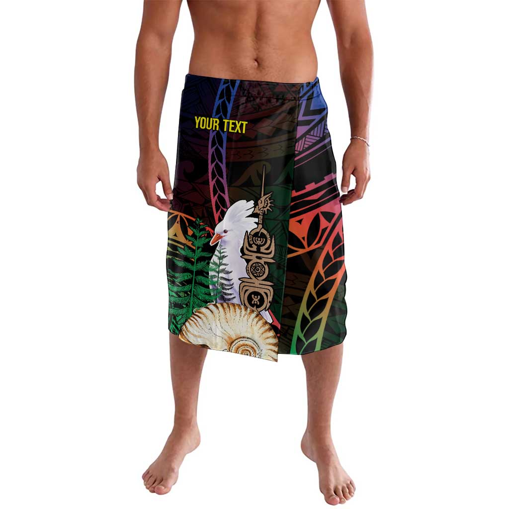 New Caledonia Kanaky Personalized Lavalava Kagu Bird Emblem LT7 Black - Polynesian Pride