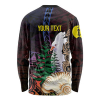 New Caledonia Kanaky Personalized Long Sleeve Shirt Kagu Bird Emblem LT7 - Polynesian Pride