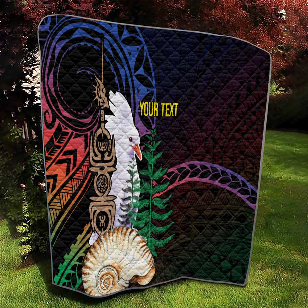 New Caledonia Kanaky Personalized Quilt Kagu Bird Emblem LT7 - Polynesian Pride