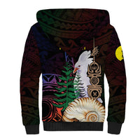New Caledonia Kanaky Personalized Sherpa Hoodie Kagu Bird Emblem LT7 - Polynesian Pride