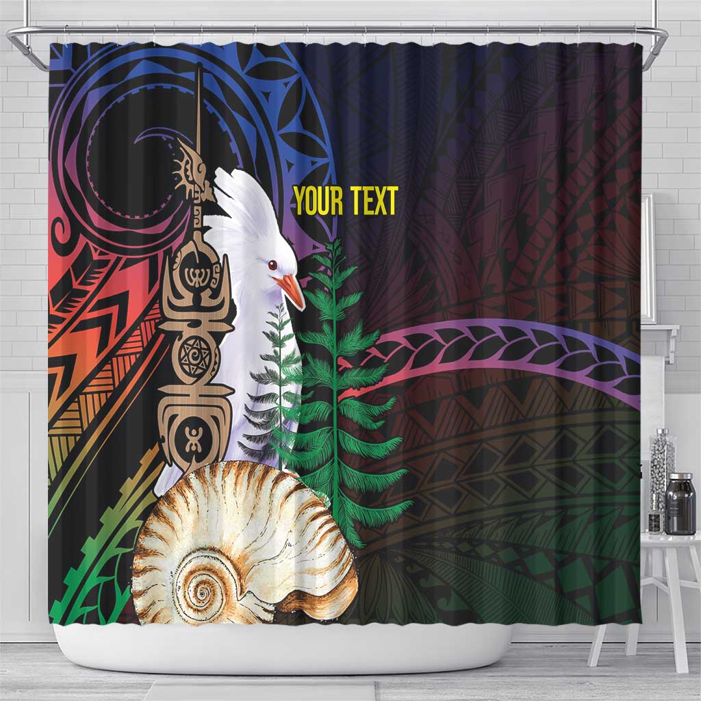 New Caledonia Kanaky Personalized Shower Curtain Kagu Bird Emblem LT7 - Polynesian Pride