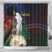 New Caledonia Kanaky Personalized Shower Curtain Kagu Bird Emblem LT7 - Polynesian Pride
