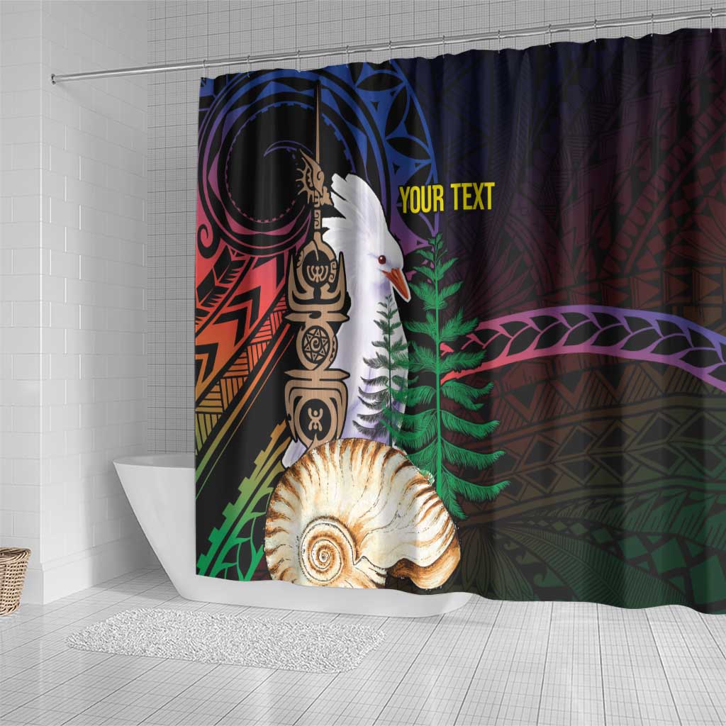 New Caledonia Kanaky Personalized Shower Curtain Kagu Bird Emblem LT7 - Polynesian Pride