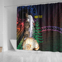 New Caledonia Kanaky Personalized Shower Curtain Kagu Bird Emblem LT7 - Polynesian Pride